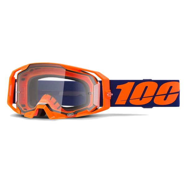 Motocross Goggles 100% Armatic Orange Fluo - Clear visor