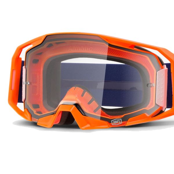 100% Armatic Orange Fluo - Clear visor