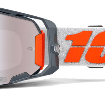 100% Armega HiPER Silver - Mirror Silver visor