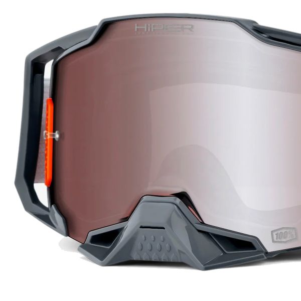 100% Armega HiPER Silver - Mirror Silver visor