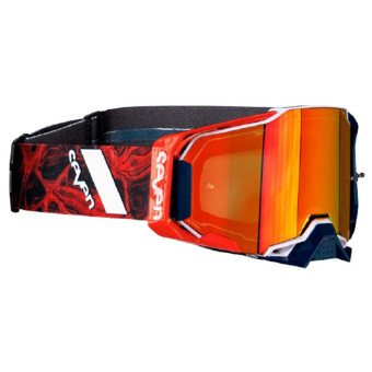 Motocross Goggles 100% Armega Seven Onyx - Red Mirror Visor