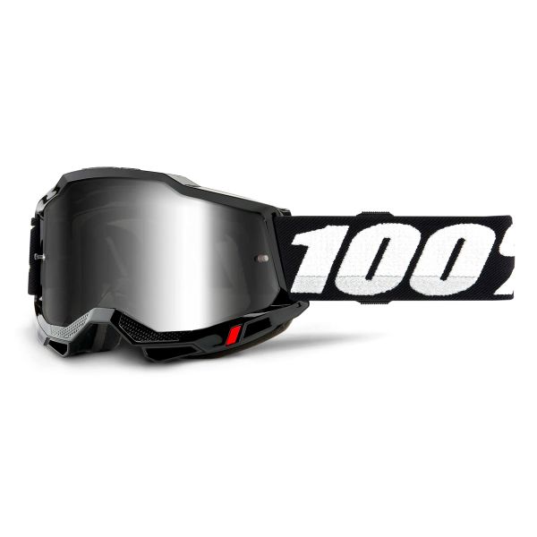 Motocross Goggles 100% Accuri 2 Black - Iridium Silver Motocross Goggles 100% Accuri 2 Black - Iridium Silver