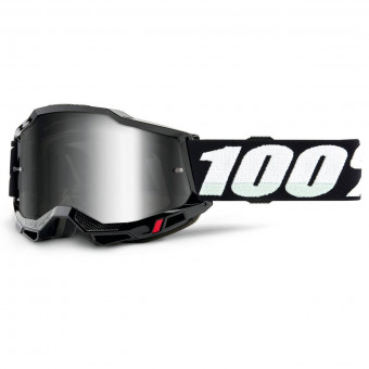 Motocross Goggles 100% Accuri 2 Black Kid - Iridium Silver Motocross Goggles 100% Accuri 2 Black Kid - Iridium Silver
