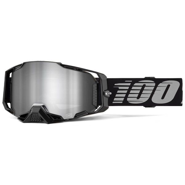 Motocross Goggles 100% Armega Black - Iridium Silver