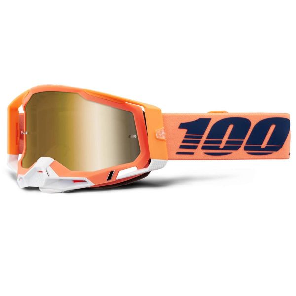 Motocross Goggles 100% Racecraft 2 Coral - Iridium Gold
