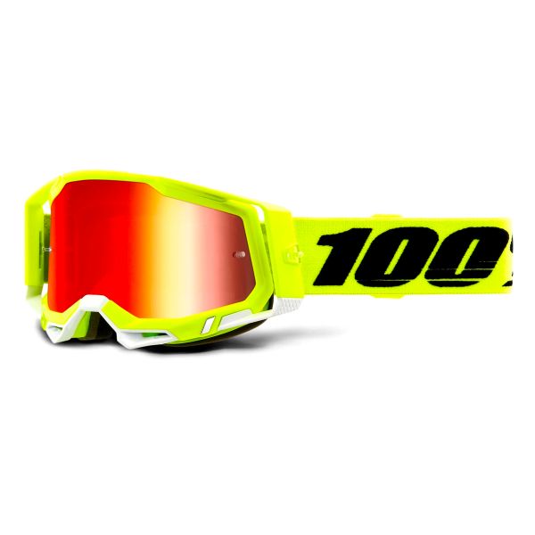 Motocross Goggles 100% Racecraft 2 Yellow - Iridium Red