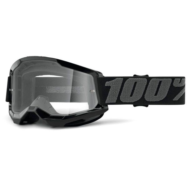 Motocross Goggles 100% Strata 2 Black Kid Motocross Goggles 100% Strata 2 Black Kid