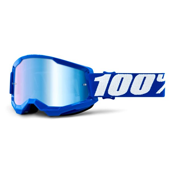 Motocross Goggles 100% Strata 2 Blue - Iridium Blue Motocross Goggles 100% Strata 2 Blue - Iridium Blue