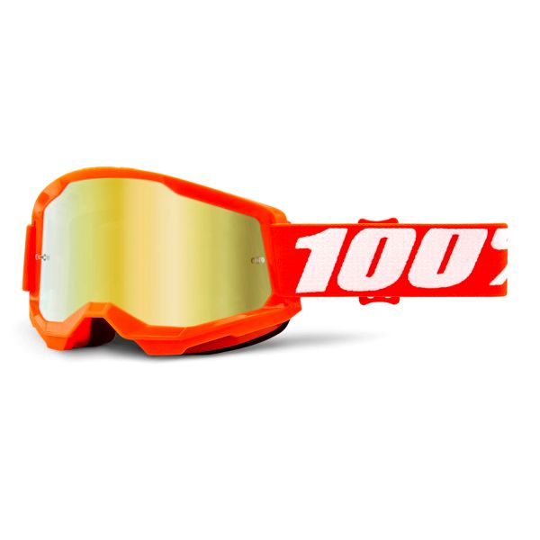 Motocross Goggles 100% Strata 2 Orange - Iridium Gold