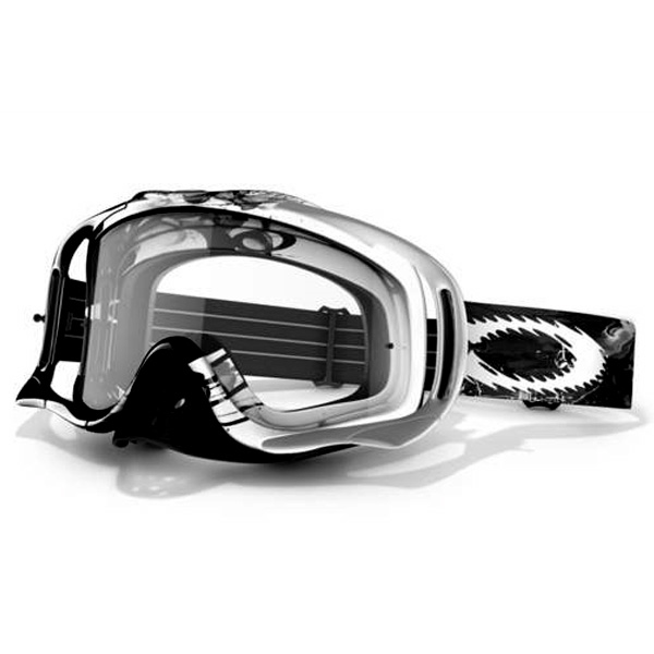 Motocross Goggles Oakley Crowbar MX Red Storm Black - White