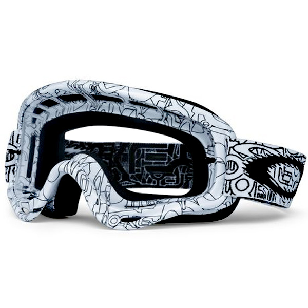 Motocross Goggles Oakley O Frame MX White Factory Text