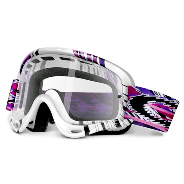 Motocross Goggles Oakley O Frame MX White Violet Rocker