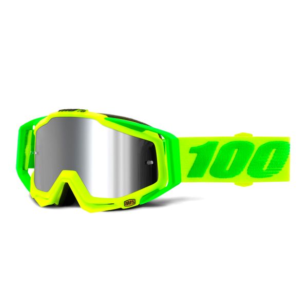 Motocross Goggles 100% Racecraft Plus Sour Soul Mirror Silver Lens