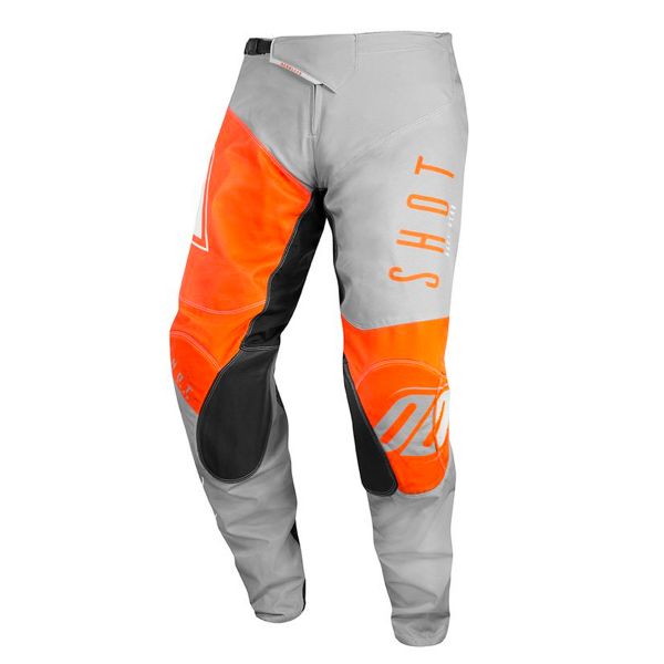 Motocross Trousers SHOT Aerolite Alpha Light Grey Orange Pant