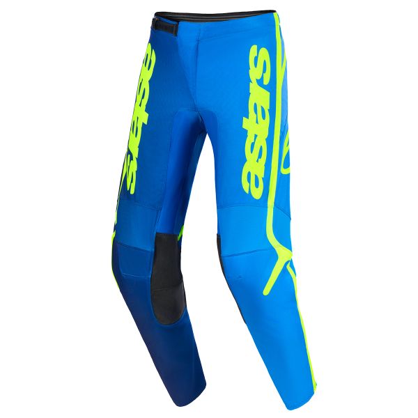 Motocross Trousers Alpinestars Fluid Apex Pants Blue Yellow Fluo