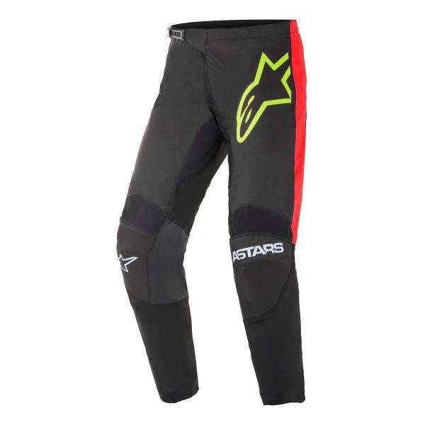 Motocross Trousers Alpinestars Fluid Tripple Black Yellow Fluo Red Pant