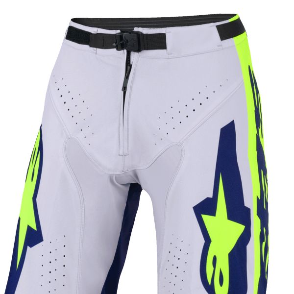 Alpinestars Racer Air Riway Pants Light Gray Yellow Fluo Blue