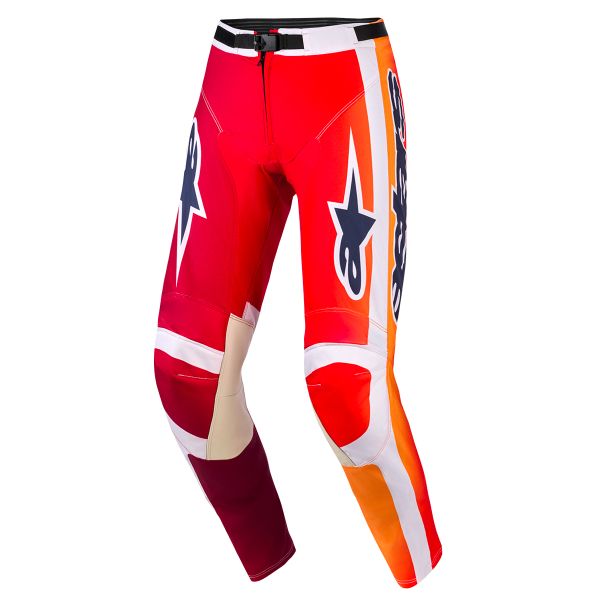 Motocross Trousers Alpinestars Racer Portl Pants Red Light Gray Dark Gray