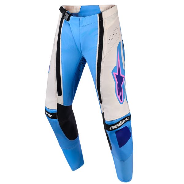 Motocross Trousers Alpinestars Stella Techstar Nomur Pants Light Blue Off White Black