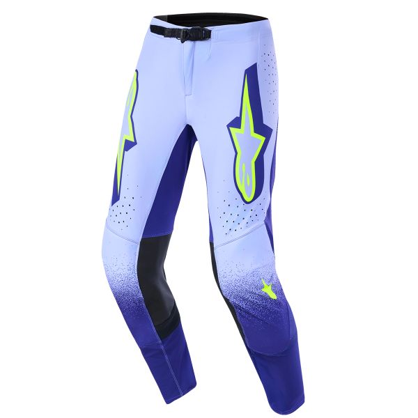 Motocross Trousers Alpinestars Supertech Scenz Pants Purple Yellow Fluo