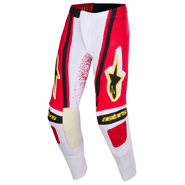Motocross Trousers Alpinestars Techstar Nomur Pants Light Gray Red Black