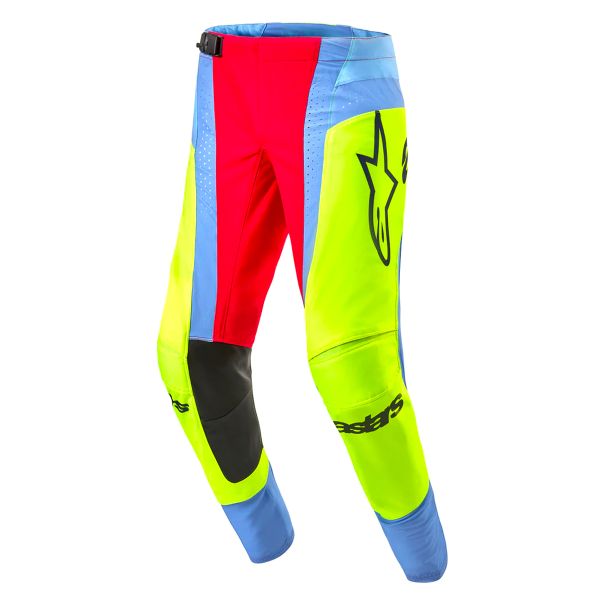 Motocross Trousers Alpinestars Techstar Ocuri Light Blue Yellow Fluo Red Berry Pant