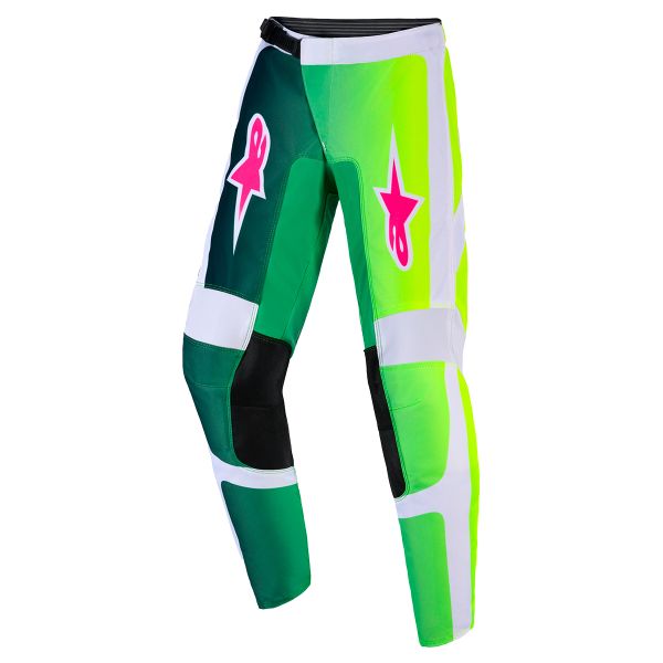 Motocross Trousers Alpinestars Youth Fluid Portl Pants Green White Black