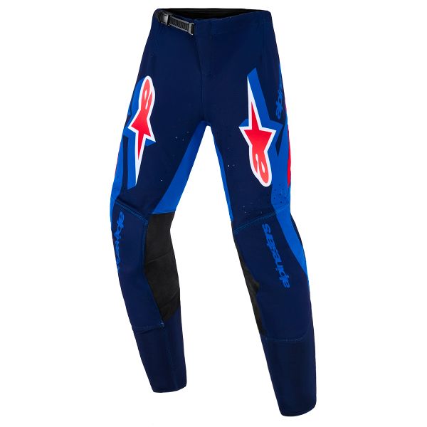 Motocross Trousers Alpinestars Youth Supertech Vista Pants Dark Navy Hot Coral Cobalt