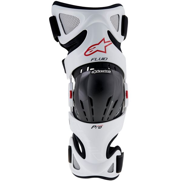 Motocross Knee Protectors Alpinestars Fluid Pro Set White Red