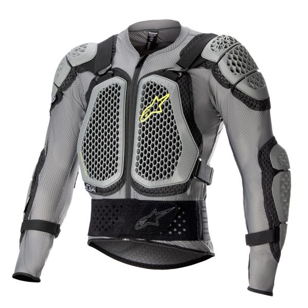 Motocross Protective Vest Alpinestars Bionic Action V2 Grey Black Fluo Yellow Motocross Protective Vest Alpinestars Bionic Action V2 Grey Black Fluo Yellow