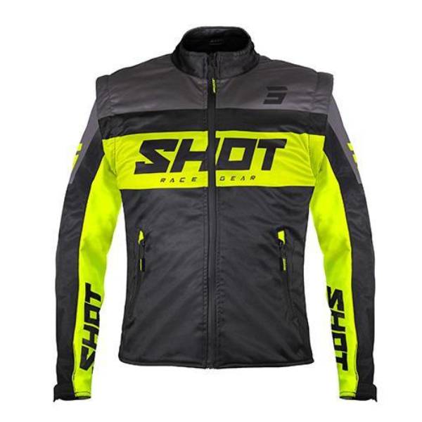 Motocross Jackets SHOT Softshell Lite 3.0 Black Neon Yellow