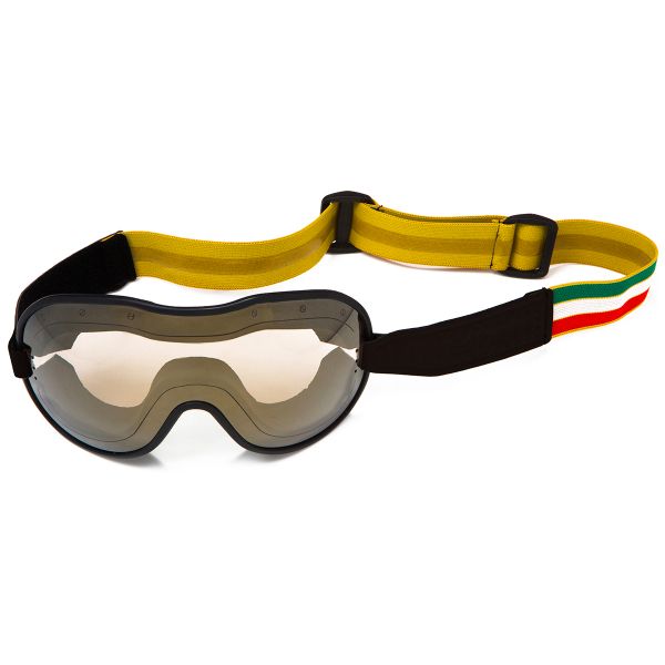 Motorcycle Goggles Ethen Cafe Racer Italy Patch Black