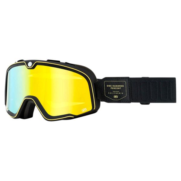 Motorcycle Goggles 100% Barstow Caliber - Flash Yellow Visor Motorcycle Goggles 100% Barstow Caliber - Flash Yellow Visor