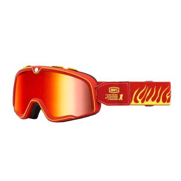 Motorcycle Goggles 100% Barstow Death Spray Iridium Red Motorcycle Goggles 100% Barstow Death Spray Iridium Red