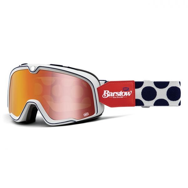 Motorcycle Goggles 100% Barstow Hayworth - Visor Flash Red