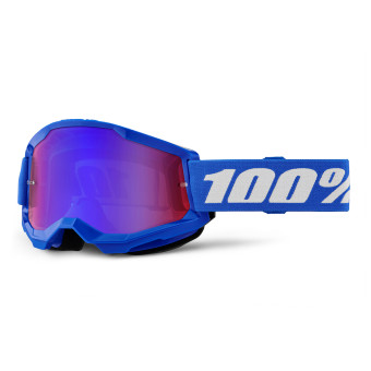 Motocross Goggles 100% Strata 2 Blue - Iridium Red Blue Motocross Goggles 100% Strata 2 Blue - Iridium Red Blue