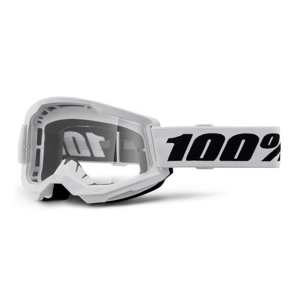 Motocross Goggles 100% Strata 2 Kid White Motocross Goggles 100% Strata 2 Kid White