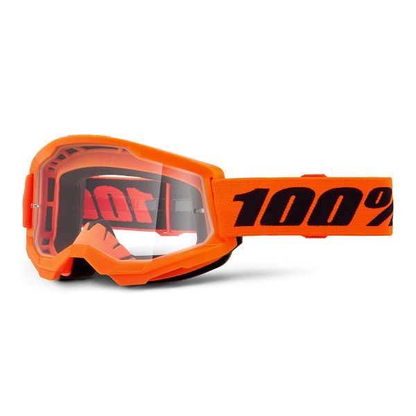 Motocross Goggles 100% Strata 2 Kid Orange Neon Motocross Goggles 100% Strata 2 Kid Orange Neon
