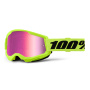 Motocross Goggles 100% Strata 2 Neon Yellow - Iridium Pink