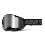 Motocross Goggles 100% Strata 2 Black- Iridium Silver