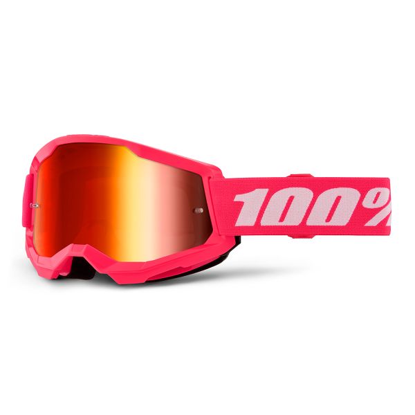 Motocross Goggles 100% Strata 2 Pink - Iridium Red