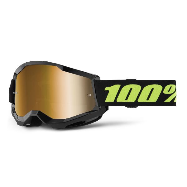 Motocross Goggles 100 Strata 2 Solar Eclipse Iridium Gold in stock iCasque