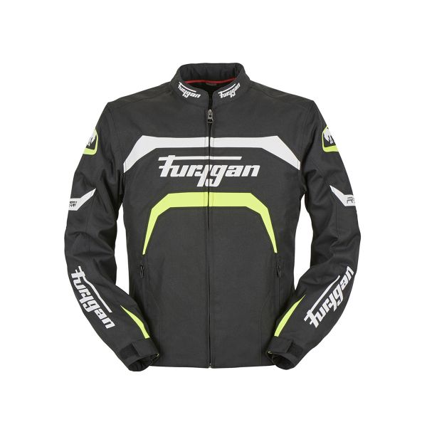 Motorcycle Jackets Furygan Arrow Black White Yellow Fluo