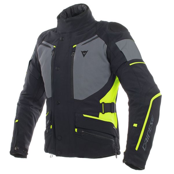 Motorcycle Coats Dainese Carve Master 2 Gore-Tex Black Ebony Fluo Yellow