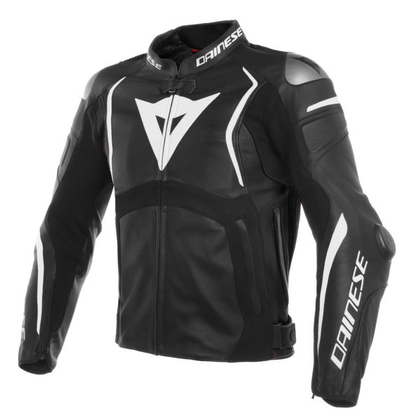 Motorcycle Jackets Dainese Mugello Leather Black White Motorcycle Jackets Dainese Mugello Leather Black White