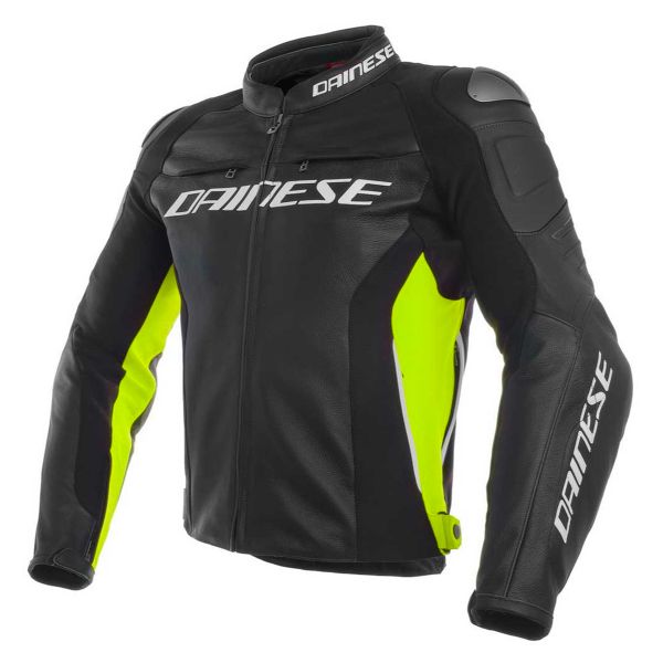 Motorcycle Jackets Dainese Racing 3 Black Yellow Fluo