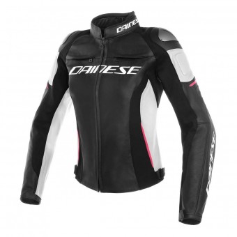 Motorcycle Jackets Dainese Racing 3 Lady Black White Fuchsia