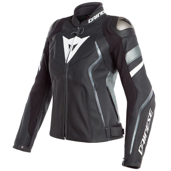Motorcycle Jackets Dainese Avro 4 Lady Black Matt Anthracite White