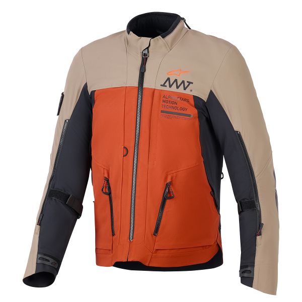 Motorcycle Jackets Alpinestars AMT-8 Stretch Drystar XF Walnut Rust Black