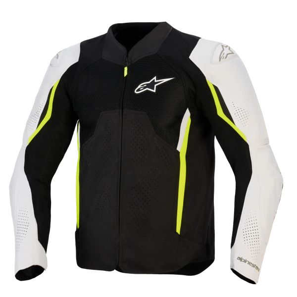 Motorcycle Jackets Alpinestars Ast V3 Air Black Silver Yellow Fluo